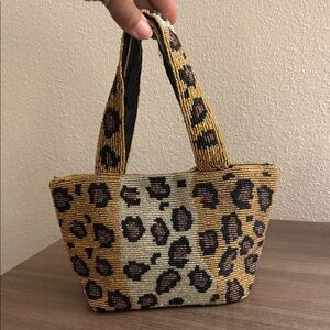 Vintage Christiana Leopard Beaded Bag